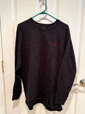 Polo by Ralph Lauren Long Sleeve Crewneck Shirt - Charcoal with Red Logo